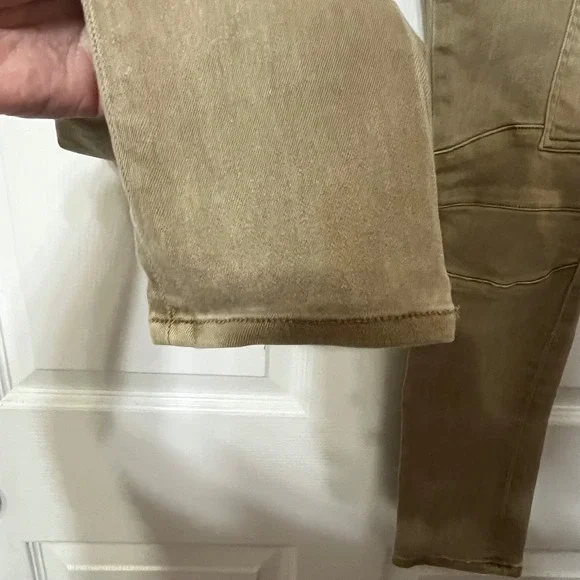 HUDSON Cargo Pants Khaki‎ Tan Zipper Pockets Moto Style Womens Size 23 - Picture 4 of 10